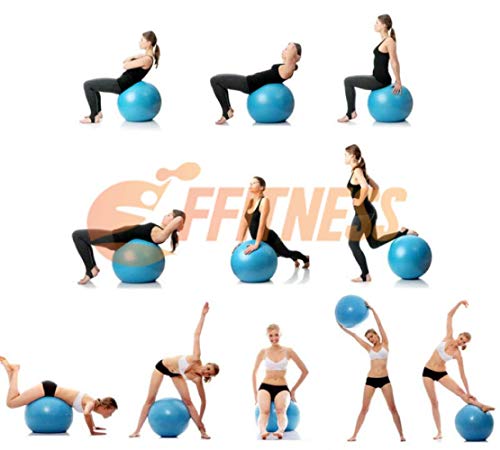 FFitness Total Body Balance Ball para Gimnasia prenatal, Big Gymball (55 65 75 85 95 cm) antiestallidos para Core Stability, Ejercicios Abdominales, Resistencia, fortalecimiento, Gris, 75 cm