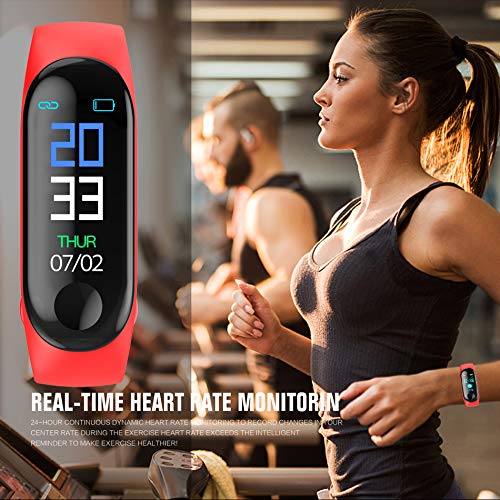 FGFGG M3 Fitness Tracker Pulsera inteligente con pantalla a color, monitor de actividad con presión arterial y frecuencia cardíaca
