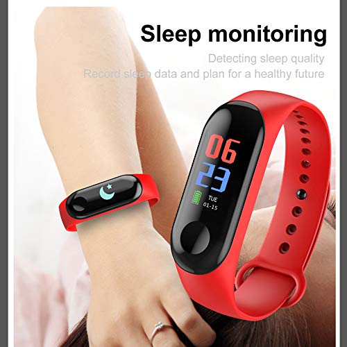 FGFGG M3 Fitness Tracker Pulsera inteligente con pantalla a color, monitor de actividad con presión arterial y frecuencia cardíaca