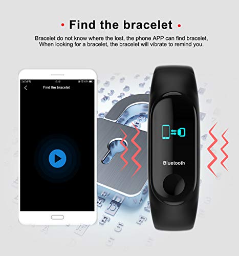 FGFGG Pulsera Inteligente M3 Fitness Tracker con Pantalla a Color, Smart Watch Activity Tracker con Monitor de frecuencia cardíaca de presión Arterial