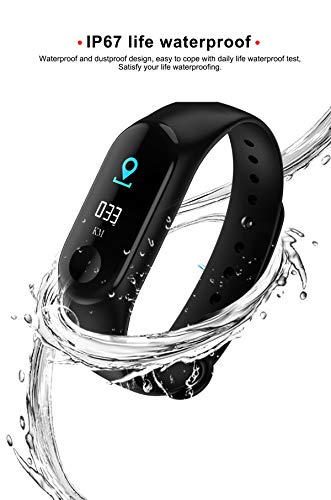 FGFGG Pulsera Inteligente M3 Fitness Tracker con Pantalla a Color, Smart Watch Activity Tracker con Monitor de frecuencia cardíaca de presión Arterial