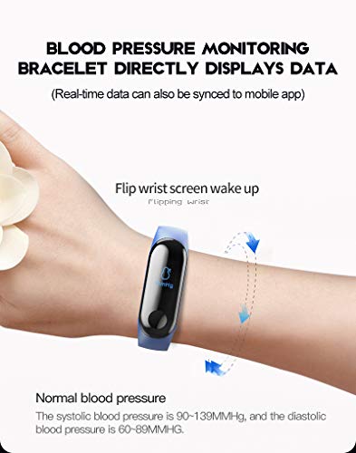 FGFGG Pulsera Inteligente M3 Fitness Tracker con Pantalla a Color, Smart Watch Activity Tracker con Monitor de frecuencia cardíaca de presión Arterial