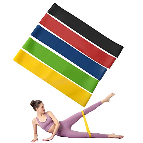 FGX Bandas Elasticas Gluteos, Juego De 5 Bandas Elásticas Musculacion para Fitness con 5 Niveles, Bandas Elásticas Fitness, Bandas De Resistencia, para Piernas Y Glúteos, Pilates, Yoga, Fuerza