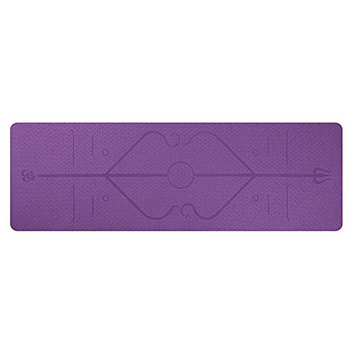 FHC 1830 * 610 * 6 mm TPE Estera de Yoga Adecuada a la posición de alfombras Antideslizantes en línea para el Medio Ambiente Gimnasia físicas Principiantes Estera,Purple