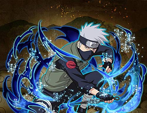 FHGFB DIY「Naruto Kakashi」Pintura por números Kits de Regalo de Pintura al óleo Digital para Adultos y niños Arte de Lienzo preimpreso Decoración del hogar Sin Marco 40x50cm