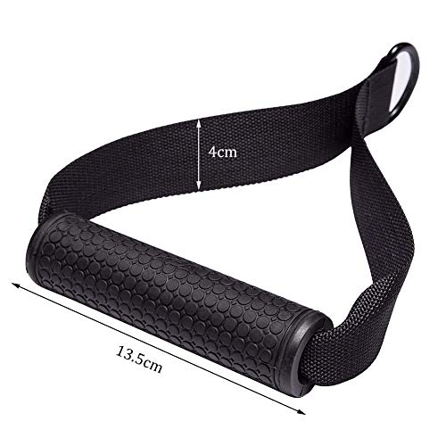 FHYT 2pcs Mango de Resistencia Asas Repuesto para Correa Ejercicios, a la Flexión Mejorada, Nylon Cuerda Tríceps Manija Crossover Gimnasio Máquina Fijación, Empuñadura Silicona con núcleo ABS Macizo