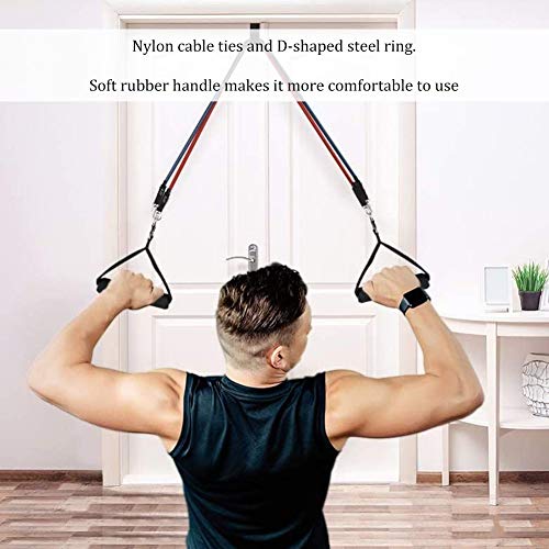 FHYT 2pcs Mango de Resistencia Asas Repuesto para Correa Ejercicios, a la Flexión Mejorada, Nylon Cuerda Tríceps Manija Crossover Gimnasio Máquina Fijación, Empuñadura Silicona con núcleo ABS Macizo