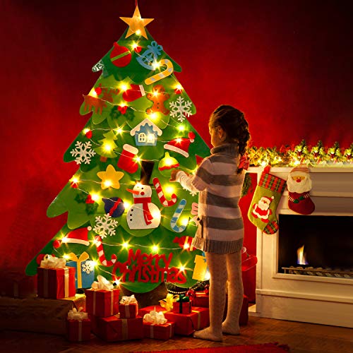 Fieltro Árbol de Navidad,justdolife Árbol de Navidad DIY con 50 Luces LED 28 Unids Adornos Navidad Decoración Colgante para Niños Regalo de Navidad Niños arbol de Navidad Cafe Hotel casa decoración Fieltro Árbol de Navidad,justdolife Árbol de Navidad DIY con 50 Luces LED 28 Unids Adornos Navidad Decoración Colgante para Niños Regalo de Navidad Niños arbol de Navidad Cafe Hotel casa decoración