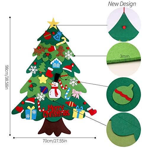 Fieltro Árbol de Navidad,justdolife Árbol de Navidad DIY con 50 Luces LED 28 Unids Adornos Navidad Decoración Colgante para Niños Regalo de Navidad Niños arbol de Navidad Cafe Hotel casa decoración Fieltro Árbol de Navidad,justdolife Árbol de Navidad DIY con 50 Luces LED 28 Unids Adornos Navidad Decoración Colgante para Niños Regalo de Navidad Niños arbol de Navidad Cafe Hotel casa decoración