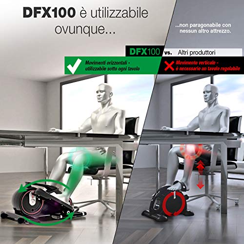 Fiera 2020 - Mini bicicleta elíptica con aplicación Stepper DFX100 Crosstrainer para el ejercicio físico en la oficina y en casa, salud durante el trabajo, no necesita escritorio ajustable