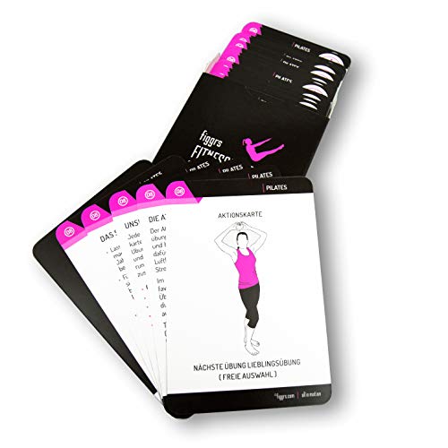 Figgrs Training Cards in German - Pilates Figure Training I 50 Ejercicios de Fitness para un Cuerpo Bello, Sano y tonificado I Sin aparatos para Hombres y Mujeres