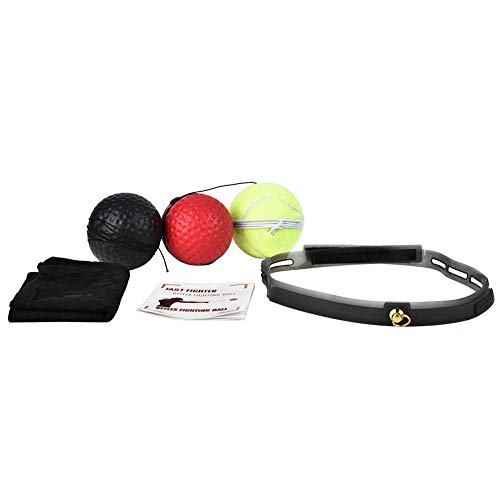 Fight Ball Boxing Training Ball Paquete de 3 Gel de sílice Fight Ball Reacción, Agilidad, Velocidad de perforación Reflex Boxing React Training Boxer Speed Punch con Banda para la Cabeza Fight Ball Boxing Training Ball Paquete de 3 Gel de sílice Fight Ball Reacción, Agilidad, Velocidad de perforación Reflex Boxing React Training Boxer Speed Punch con Banda para la Cabeza