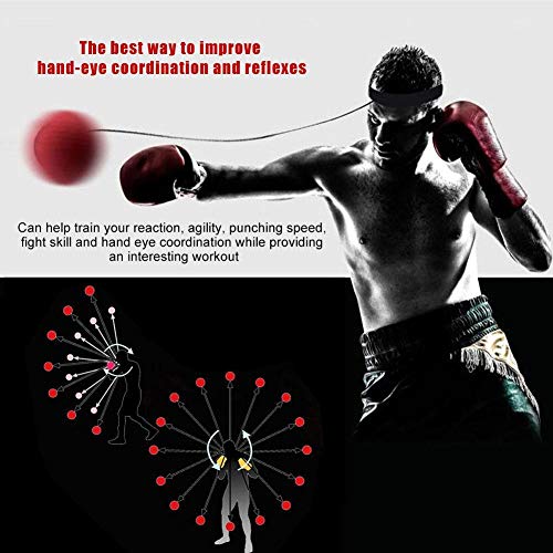 Fight Ball Boxing Training Ball Paquete de 3 Gel de sílice Fight Ball Reacción, Agilidad, Velocidad de perforación Reflex Boxing React Training Boxer Speed ​​Punch con Banda para la Cabeza