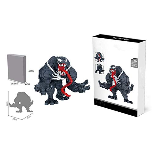 Figura de superhéroe modelo bloques de construcción DIY Venom modelo 3D diamante mini nano bloque conjunto de juguetes educativos para niños, micro ladrillos luchando guantes-B