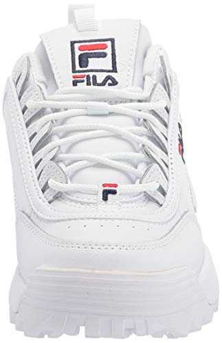 Fila Disruptor II - Zapatillas deportivas para mujer, Blanco (Blanco/azul marino/rojo), 36.5 EU