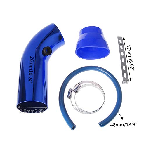 filtro aire coche universal Cromado filtro de aire conico completo azul