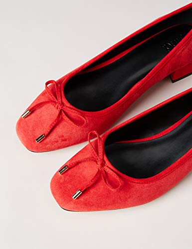 find. Mini Heel Leather Ballet Zapatos de Tacón, Rojo Red, 36 EU