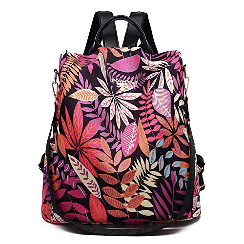 Findkey Mochila de Antirrobo Mujer Bolsos Oxford Bandolera Bolso de Viaje,Planta Rosa Findkey Mochila de Antirrobo Mujer Bolsos Oxford Bandolera Bolso de Viaje,Planta Rosa