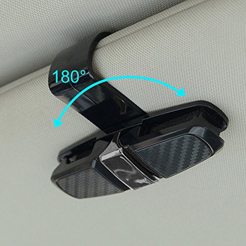 FineGood Juego de 2 soportes para gafas de sol para coche, con clip para tarjetas, color negro FineGood Juego de 2 soportes para gafas de sol para coche, con clip para tarjetas, color negro