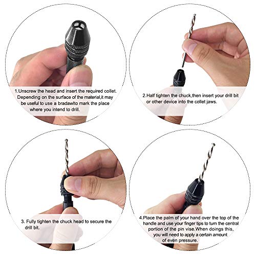 FineGood - Juego de 25 brocas para taladro de mano, 24 piezas de micro mini brocas (0,6-3 mm) con 1 herramienta giratoria para madera joyería y plástico