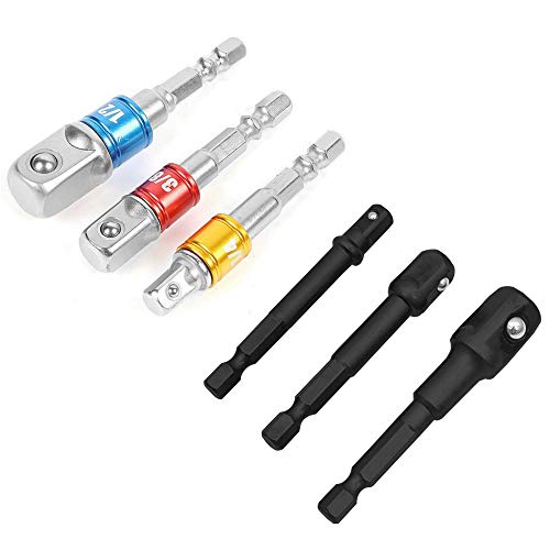 FineGood - Juego de 6 adaptadores de puntas de zócalo, 6 unidades, 1/4 pulgadas, 3/8 pulgadas, 1/2 pulgadas, juego de barras de extensión de potencia de perforación de alta velocidad FineGood - Juego de 6 adaptadores de puntas de zócalo, 6 unidades, 1/4 pulgadas, 3/8 pulgadas, 1/2 pulgadas, juego de barras de extensión de potencia de perforación de alta velocidad