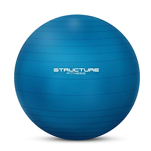 FiNeWaY - Pelota de gimnasia de 75 cm, para ejercicios de yoga, ejercicios de entrenamiento de fuerza, estiramiento, tonificación, ejercicio de resistencia y mucho más. Bomba de mano incluida (azul)