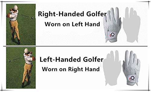 FINGER TEN Guante de Golf para Hombre, Mano Izquierda, Derecha, con Marcador de Bola, Paquete Value 2, Weathersof Grip Soft Cómodo, Tamaño de Ajuste Pequeño Mediano (Cadet M, Worn on Left Hand)