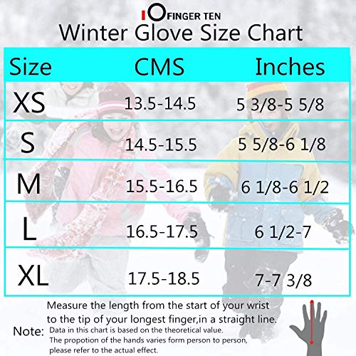 FINGER TEN Guantes de Invierno para Niños, Pantalla Táctil, Niños, Niñas, a Prueba de Agua, Guante Junior, Deporte al Aire Libre (Negro, Large) FINGER TEN Guantes de Invierno para Niños, Pantalla Táctil, Niños, Niñas, a Prueba de Agua, Guante Junior, Deporte al Aire Libre (Negro, Large)