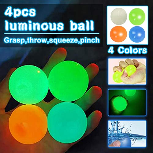 FINIMY Bolas Luminosas Que se adhieren al Techo Palillo de Pared Bola de Captura Tiro Que Brilla en la Oscuridad Juguetes Mini Palo Luminoso Malabares Juegos de Bolas de Pared Sticky Squash 2PCS FINIMY Bolas Luminosas Que se adhieren al Techo Palillo de Pared Bola de Captura Tiro Que Brilla en la Oscuridad Juguetes Mini Palo Luminoso Malabares Juegos de Bolas de Pared Sticky Squash 2PCS