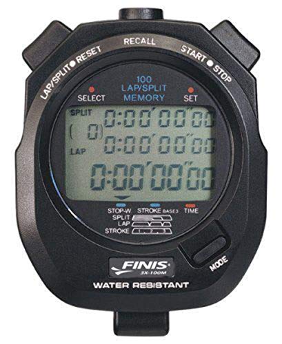 Finis 3X100M Stopwatch - Cronómetro para natación (100 entradas de Memoria)