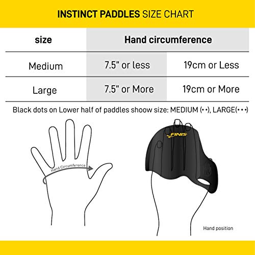 Finis Skull Paddel Instinct Sculling Palas de Mano para natación, Unisex, Negro, M