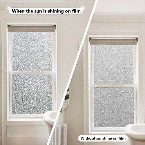 FINNEZ Vinilo para Ventanas de Privacidad - Película Electrostática No Adhesiva y Opaca Decorativa para Ventanas de Cocinas, Dormitorios y Oficinas (Cristal en la luz (90 X 400 CM) FINNEZ Vinilo para Ventanas de Privacidad - Película Electrostática No Adhesiva y Opaca Decorativa para Ventanas de Cocinas, Dormitorios y Oficinas (Cristal en la luz (90 X 400 CM)