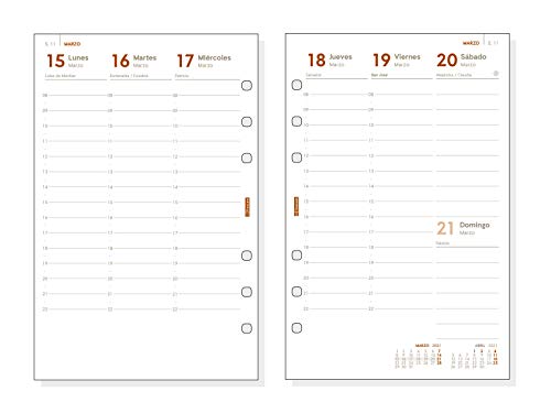 Finocam - Agenda Organizador 2020 semana vista vertical Open Club Burdeos español, 500 - 117x181 mm