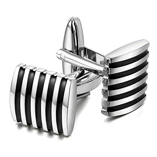 Finrezio Negro Azul Gemelos para Los Hombres Clásico Camisa Gemelos Negocio Boda Finrezio Negro Azul Gemelos para Los Hombres Clásico Camisa Gemelos Negocio Boda