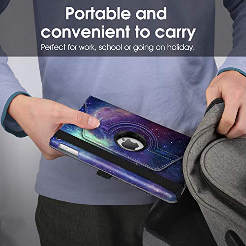 Fintie Funda Giratoria para iPad Mini 5 / iPad Mini 4 - Rotación de 360 Grados Carcasa con Auto-Reposo/Activación, Galaxia