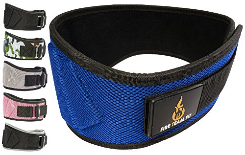 Fire Team Fit Cinturon Levantamiento Pesas, Cinturon Lumbar Gimnasio Hombre, Cinturon Pesas Levantamiento, Cinturon Peso, Cinturon de Peso (Blue Small)