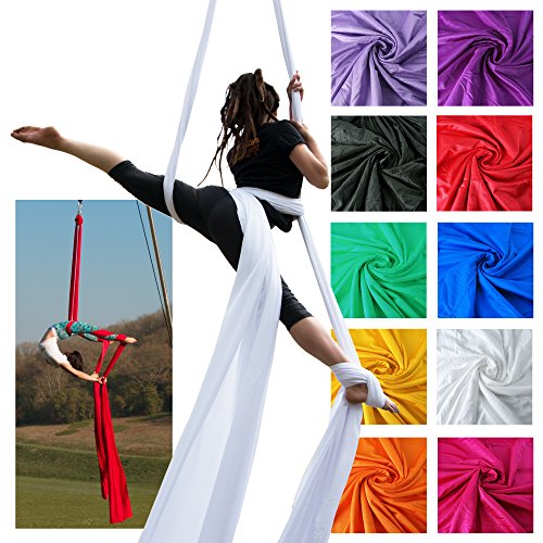Firetoys - Telas para acrobacias aéreas profesional, tamaño mediano, seda elástica (soporta 128 kg), 52' (16m), Lavanda Firetoys - Telas para acrobacias aéreas profesional, tamaño mediano, seda elástica (soporta 128 kg), 52' (16m), Lavanda