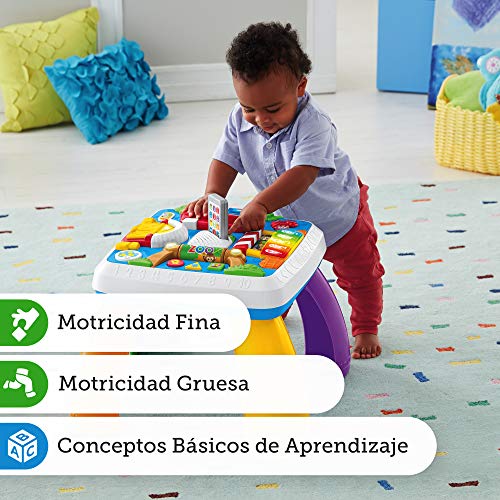 Fisher-Price Mesa multiaprendizaje bilingüe, mesa actividades bebé +6 meses (Mattel DRH34)