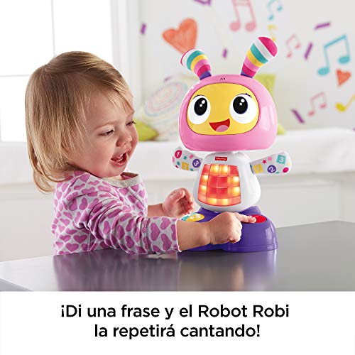 Fisher-Price - Robot interactivo Robita - color rosa y morado - juguetes educativos - (Mattel FBC99)