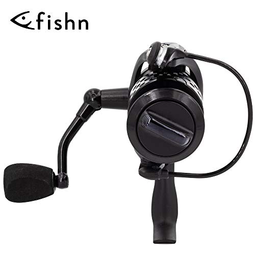 FISHN Reel Carrete Giratorio - Ideal para Cualquier caña con un Peso de Lanzamiento Entre 20-100 gr o como caña de Remolque, Lucio, bagre, lucioperca, Bacalao o salmón (Reel 500)