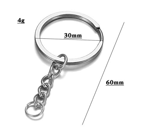 FISHSHOP Llaveros 100 Paquetes Llaveros Divididos Llavero de Metal Plateado Pulido Cadenas Anillo de Salto Abierto para Llaves Craft DIY Blank 30mm Círculo Llaveros para Llaves FISHSHOP Llaveros 100 Paquetes Llaveros Divididos Llavero de Metal Plateado Pulido Cadenas Anillo de Salto Abierto para Llaves Craft DIY Blank 30mm Círculo Llaveros para Llaves