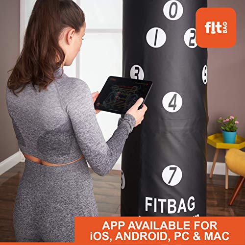 FITBAG - Sistema de Fitness Completo - Saco de Boxeo 'Wavemaster XXL' + Dos Pares de Guantes y aplicación de Ejercicio Interactivo - Rojo