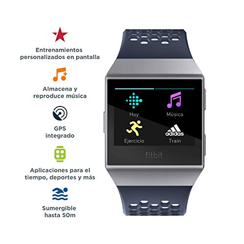 Fitbit Ionic Adidas Edition , El Smartwatch Deportivo, Azul (Tinta) / Gris (Hielo)