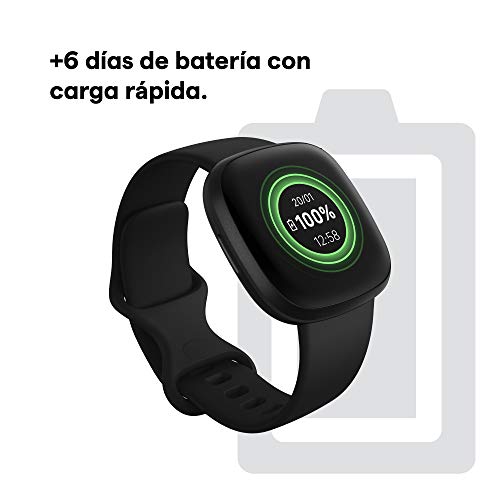 Fitbit Versa 3 - Smartwatch de salud y forma física con GPS integrado, análisis continuo de la frecuencia cardiaca, Alexa integrada y batería de +6 días, Negro Fitbit Versa 3 - Smartwatch de salud y forma física con GPS integrado, análisis continuo de la frecuencia cardiaca, Alexa integrada y batería de +6 días, Negro