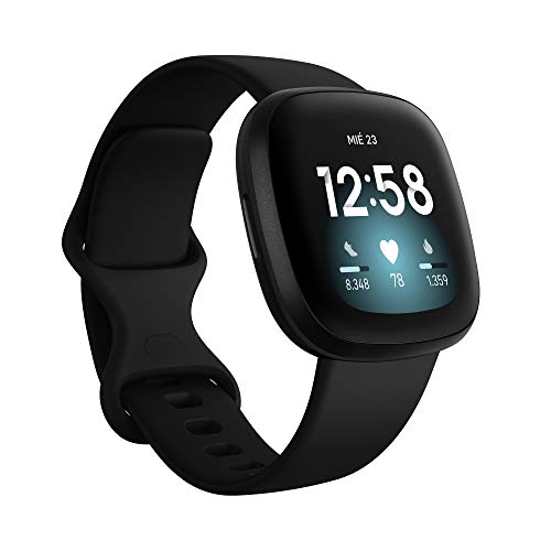Fitbit Versa 3 - Smartwatch de salud y forma física con GPS integrado, análisis continuo de la frecuencia cardiaca, Alexa integrada y batería de +6 días, Negro Fitbit Versa 3 - Smartwatch de salud y forma física con GPS integrado, análisis continuo de la frecuencia cardiaca, Alexa integrada y batería de +6 días, Negro