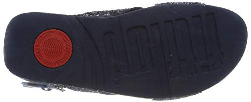 FitFlop Lulu Glitter Back-Strap Sandals, Sandalias de Punta Descubierta Mujer, Blue Midnight Navy 399, 39 EU