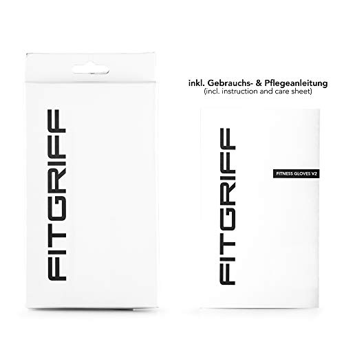 Fitgriff® Guantes de Gimnasio V2 para Hombre y Mujer - Antideslizante Guantes para Crossfit, Gym, Fitness, Entrenamiento y Pesas - Protección de la Palma (Red, 7)