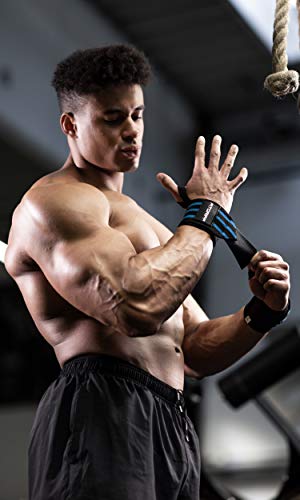 Fitgriff® Muñequeras Gym, Crossfit, Deportivas, Musculación, Gimnasio, Calistenia, Wrist Wraps - Mujeres y Hombres - Black/Blue Fitgriff® Muñequeras Gym, Crossfit, Deportivas, Musculación, Gimnasio, Calistenia, Wrist Wraps - Mujeres y Hombres - Black/Blue