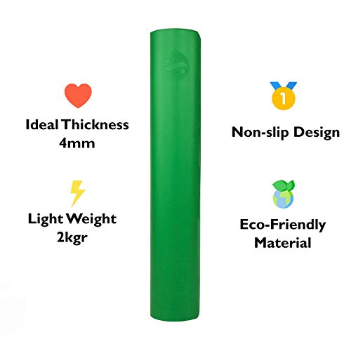 Fitindoor Oxygen Esterilla Yoga Antideslizante Caucho Natural Alfombrilla de Yoga Esterilla Pilates Esterilla Deporte 183cm x 61cm 4mm Fitindoor Oxygen Esterilla Yoga Antideslizante Caucho Natural Alfombrilla de Yoga Esterilla Pilates Esterilla Deporte 183cm x 61cm 4mm