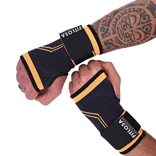 FITLOSA Protector de muñeca deportivo transpirable, Férula de protección, ajustable con correa, Hombres, Mujeres, Juego de 2, Mano derecha e izquierda, Soporte de entrenamiento de vendaje Uso Entrenam FITLOSA Protector de muñeca deportivo transpirable, Férula de protección, ajustable con correa, Hombres, Mujeres, Juego de 2, Mano derecha e izquierda, Soporte de entrenamiento de vendaje Uso Entrenam